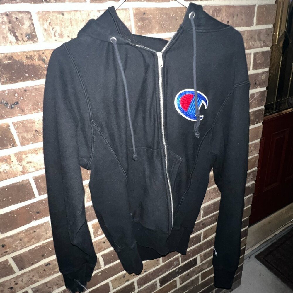 Champion zip up Sweatshirt- Used , size S
